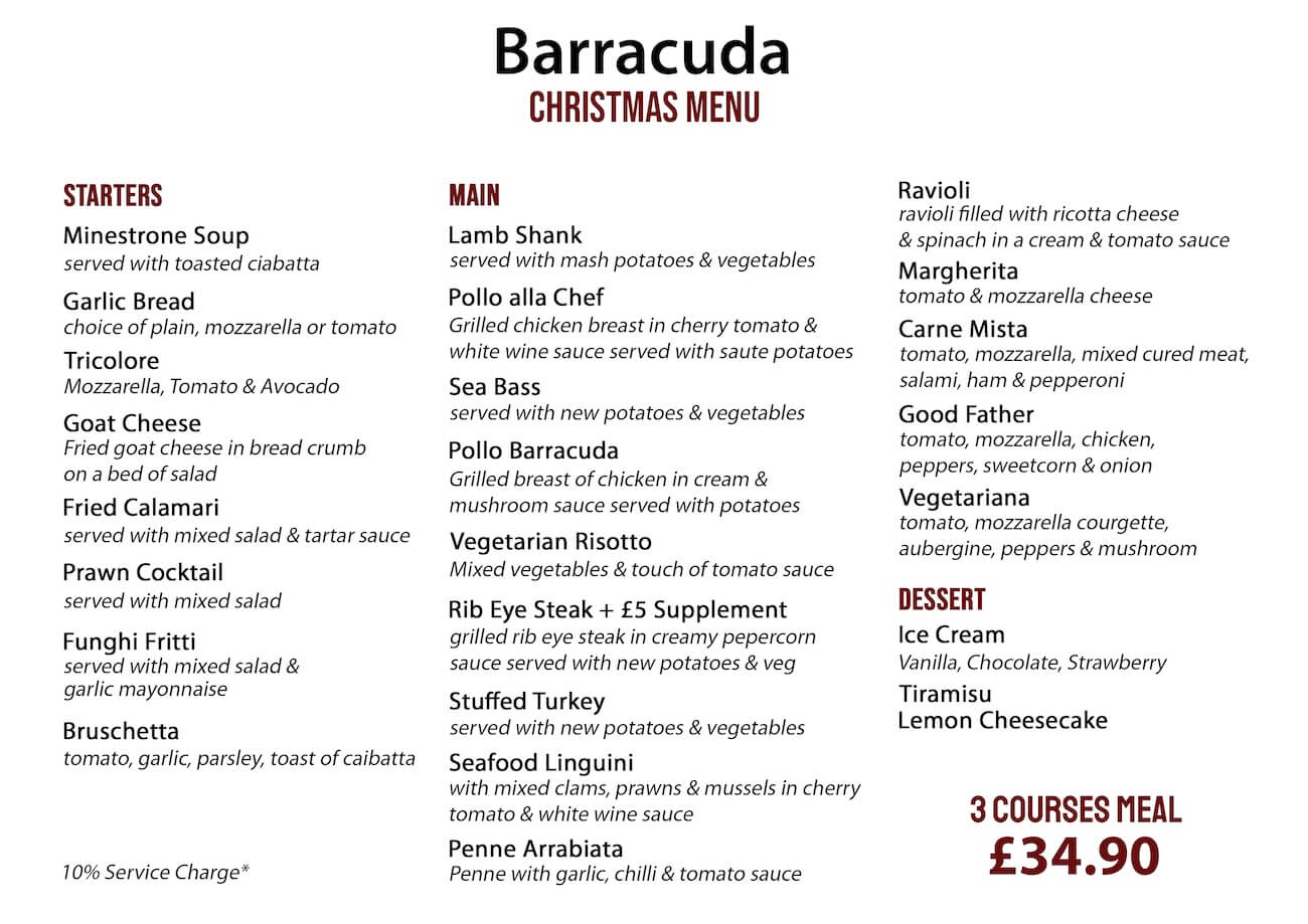 Christmas Menu 2025